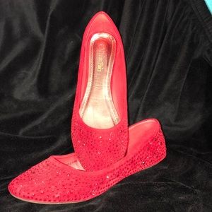 Red Suede Flats